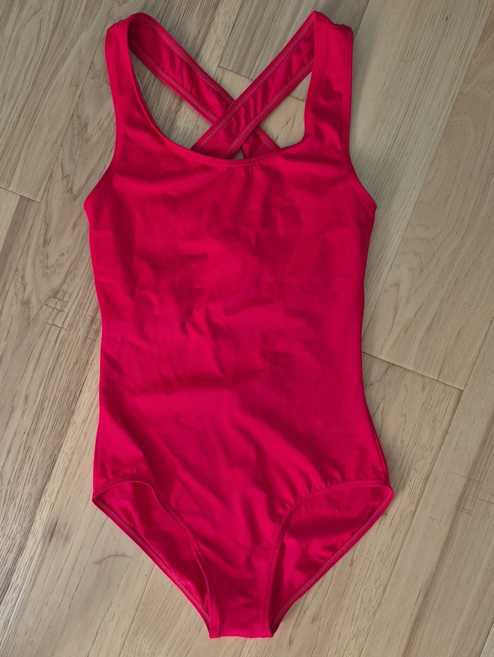 balera Red Cross-Back Womens Dance Leotard